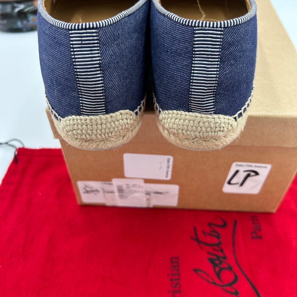 *****Men’s Christian Louboutin NANOU  espadrille blue denim size 42 Italy - Picture 10 of 10